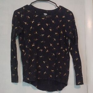 Old Navy Black Top with Gold Accents